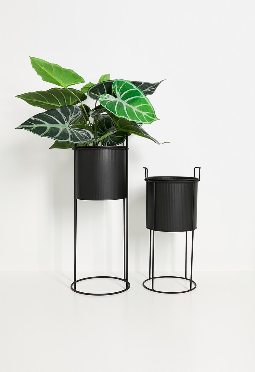 H&S - Rivo planter set of 2 - Black