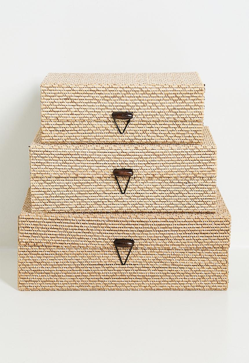 H&S - Nested décor basket set of 4 - natural