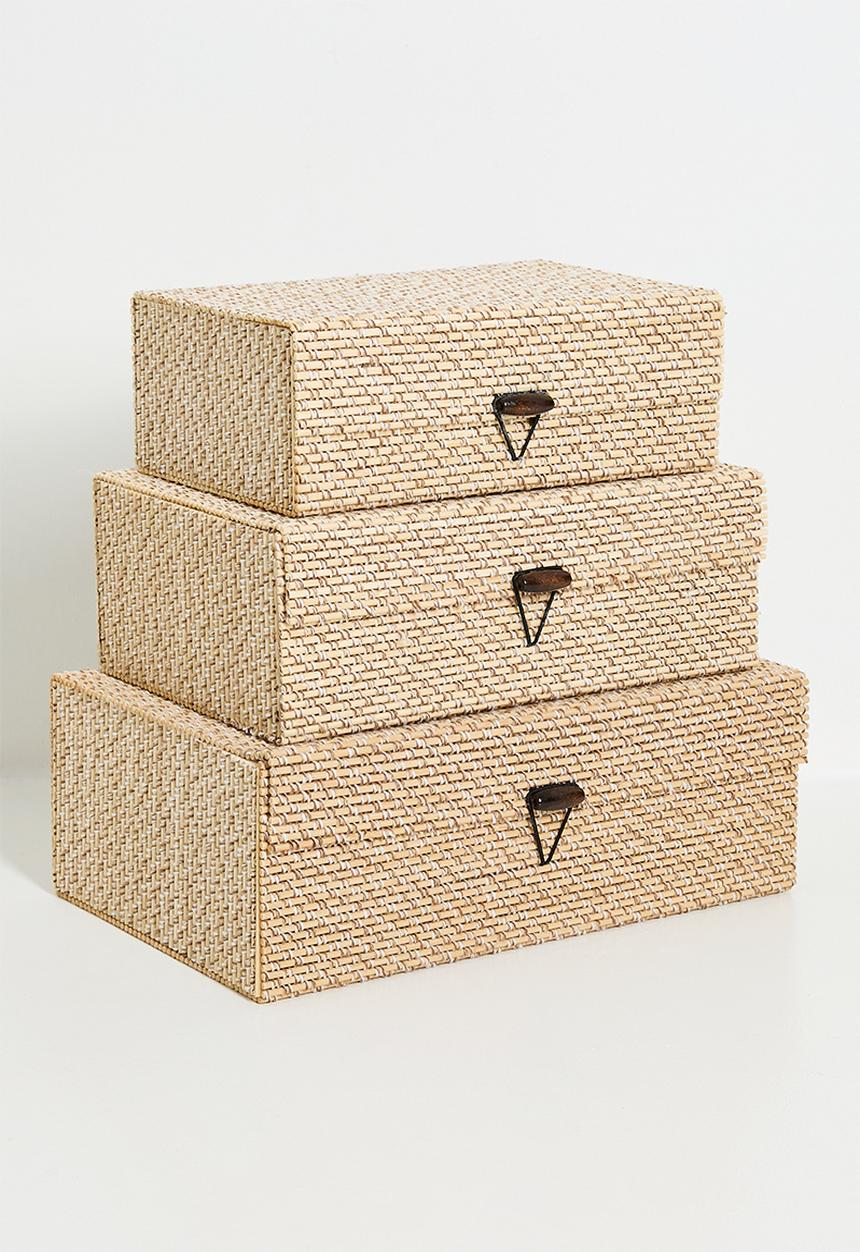 H&S - Nested décor basket set of 4 - natural