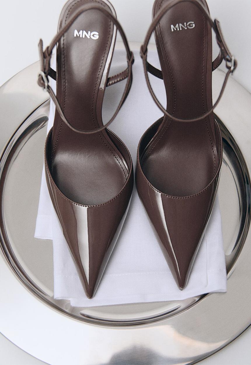 MANGO - Glitty ankle strap - light brown