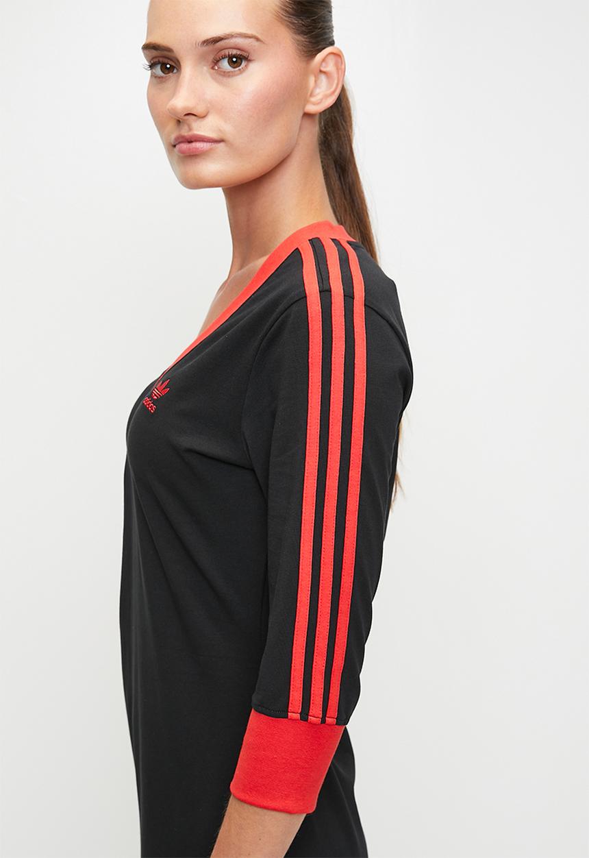 adidas Originals - V-Neck Maxi Dress W S26 - black