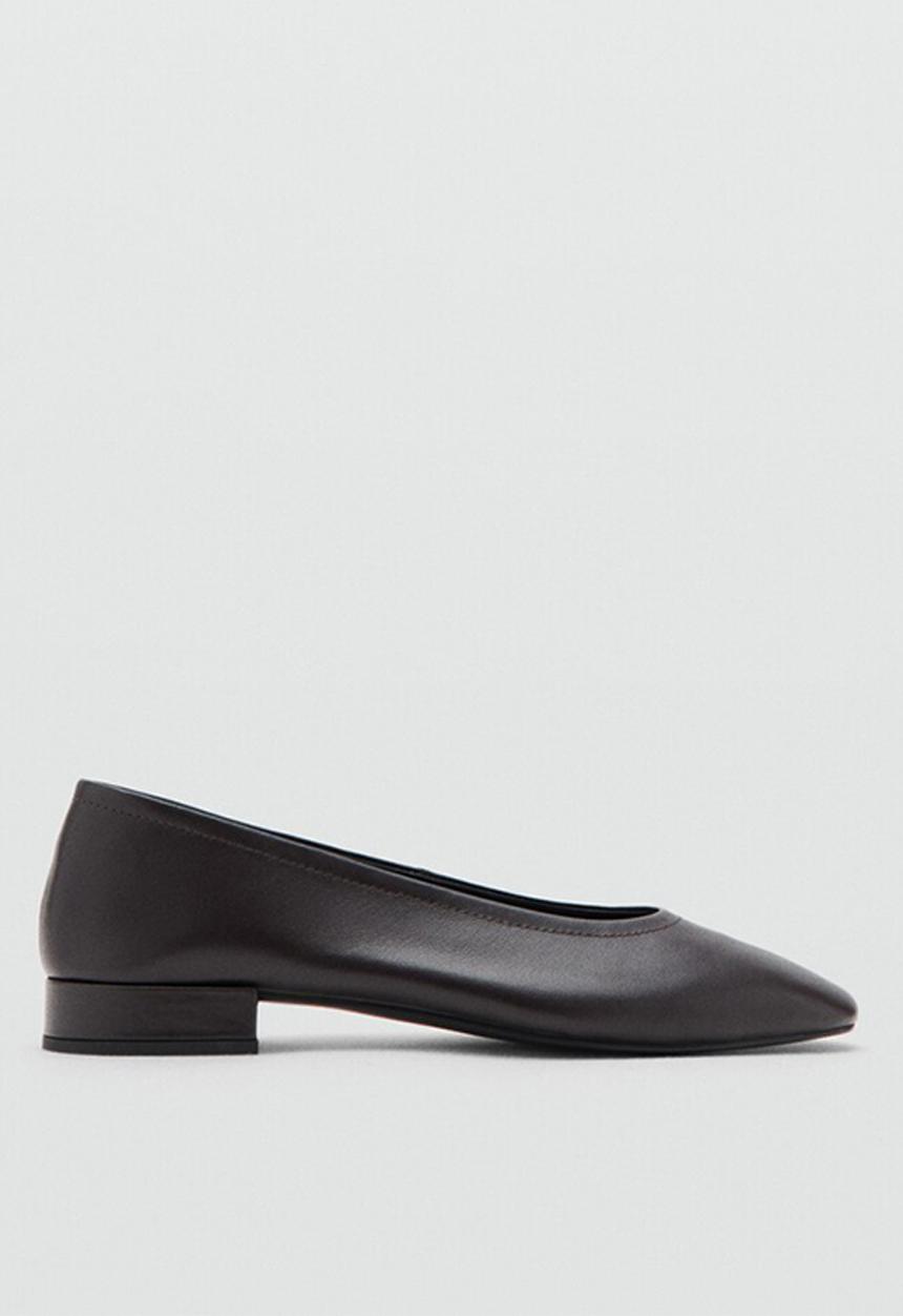 MANGO - Luna leather pump - dark brown