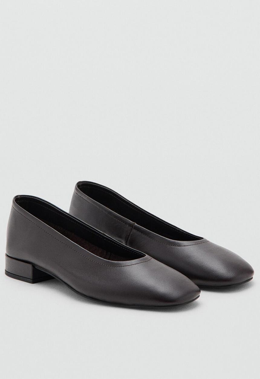 MANGO - Luna leather pump - dark brown