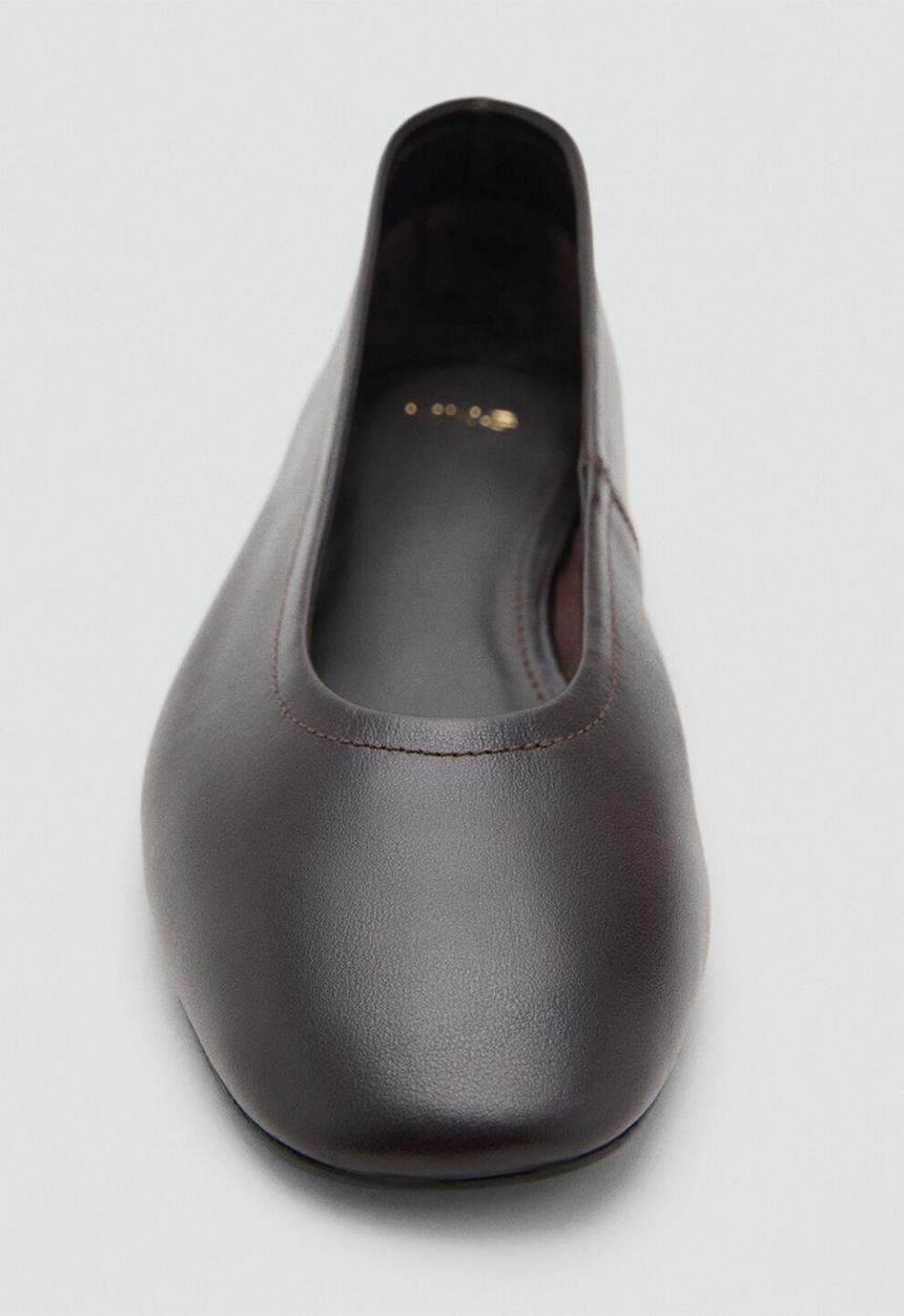 MANGO - Luna leather pump - dark brown