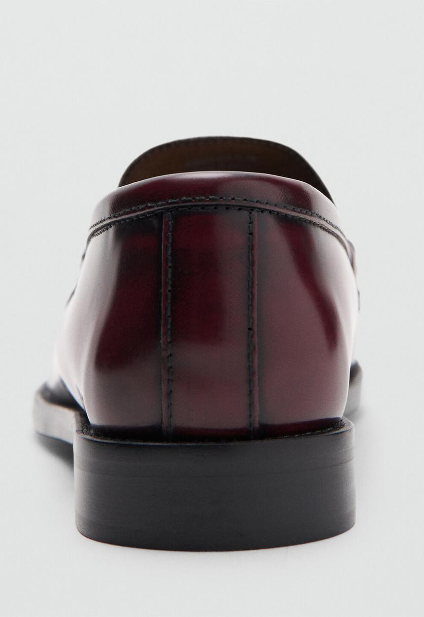 MANGO - Luisa leather loafer - dark red