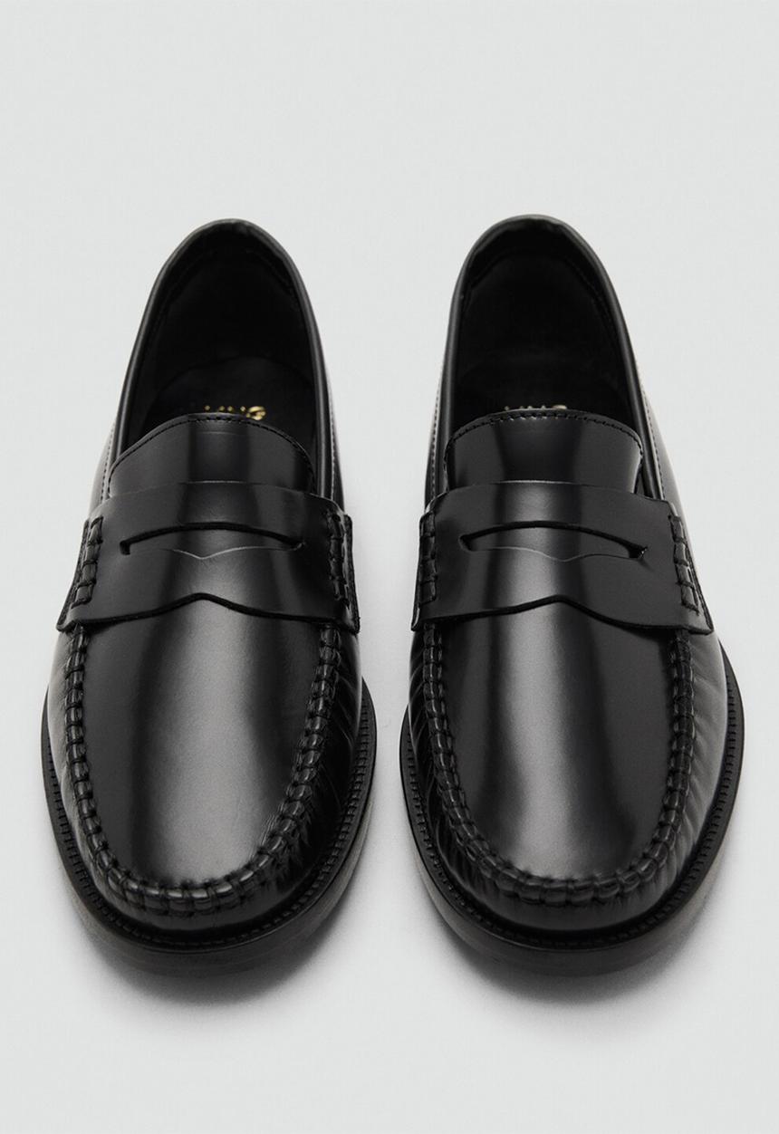 MANGO - Luisa leather loafer - black