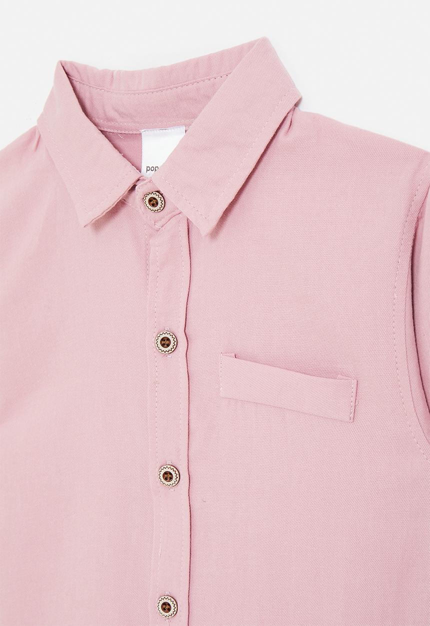 Pop Candy - Shirt with mock welt pocket - pink