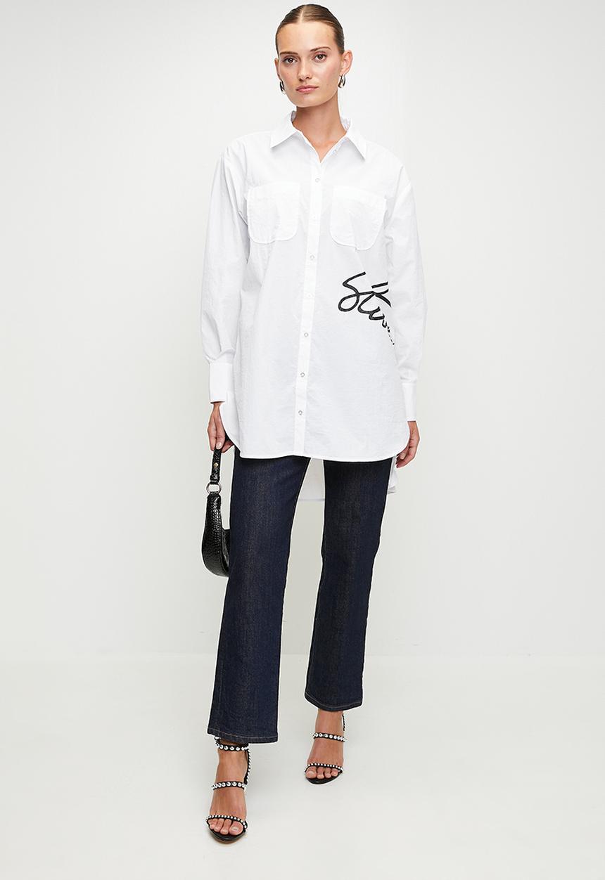 Ladies ophelia oversized shirt - white