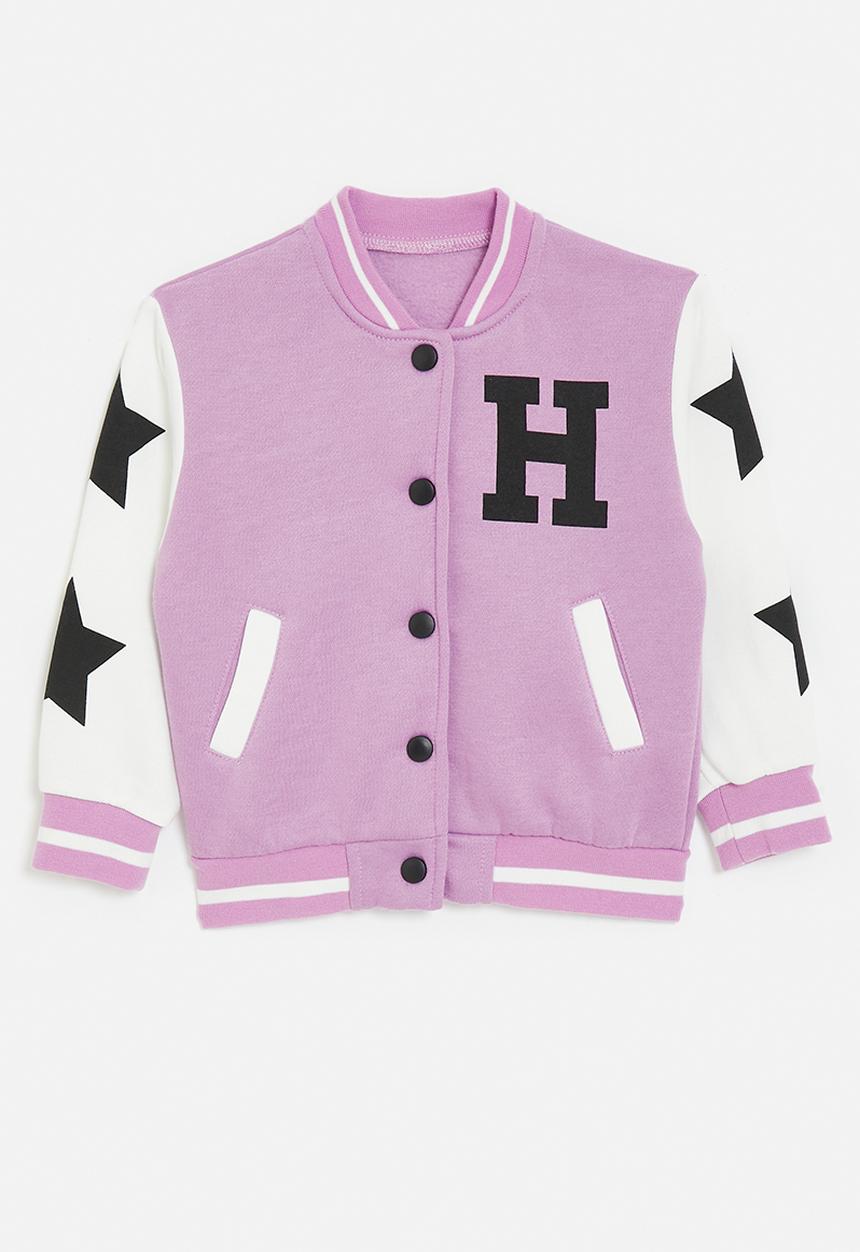 Pop Candy - Baseball jacket - pale purple/white/black