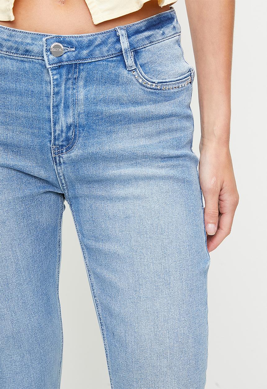 SISSY BOY - Marissa Mid Waist Skinny With Back Pocket Flaps   - Light Vintage