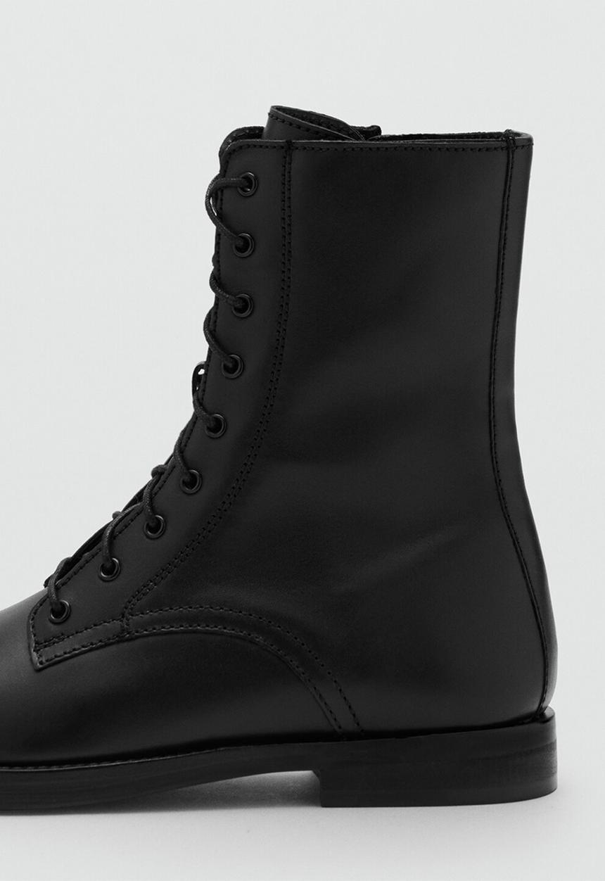 MANGO - Lola lace up boot - black