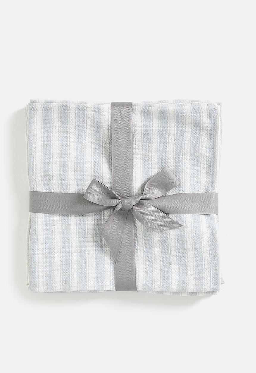 Sixth Floor - Stripe Loft Linen Napkins - Charcoal