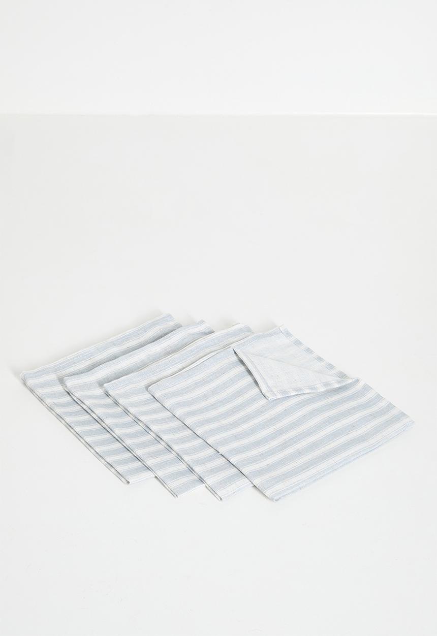 Sixth Floor - Stripe Loft Linen Napkins - Charcoal