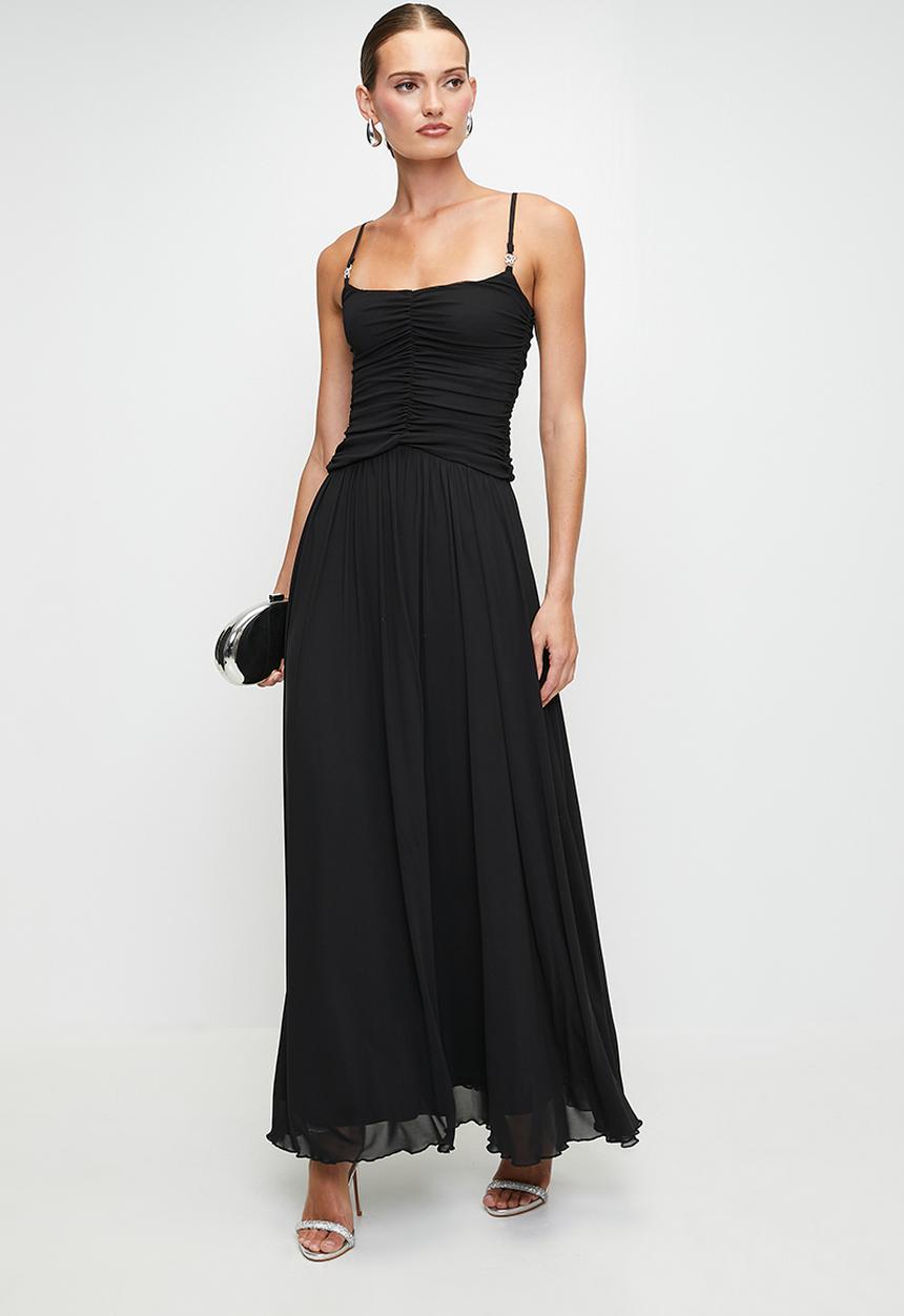 SISSY BOY - Sweet Escape Maxi Dress With A Dropped Waist And Ruching - Black