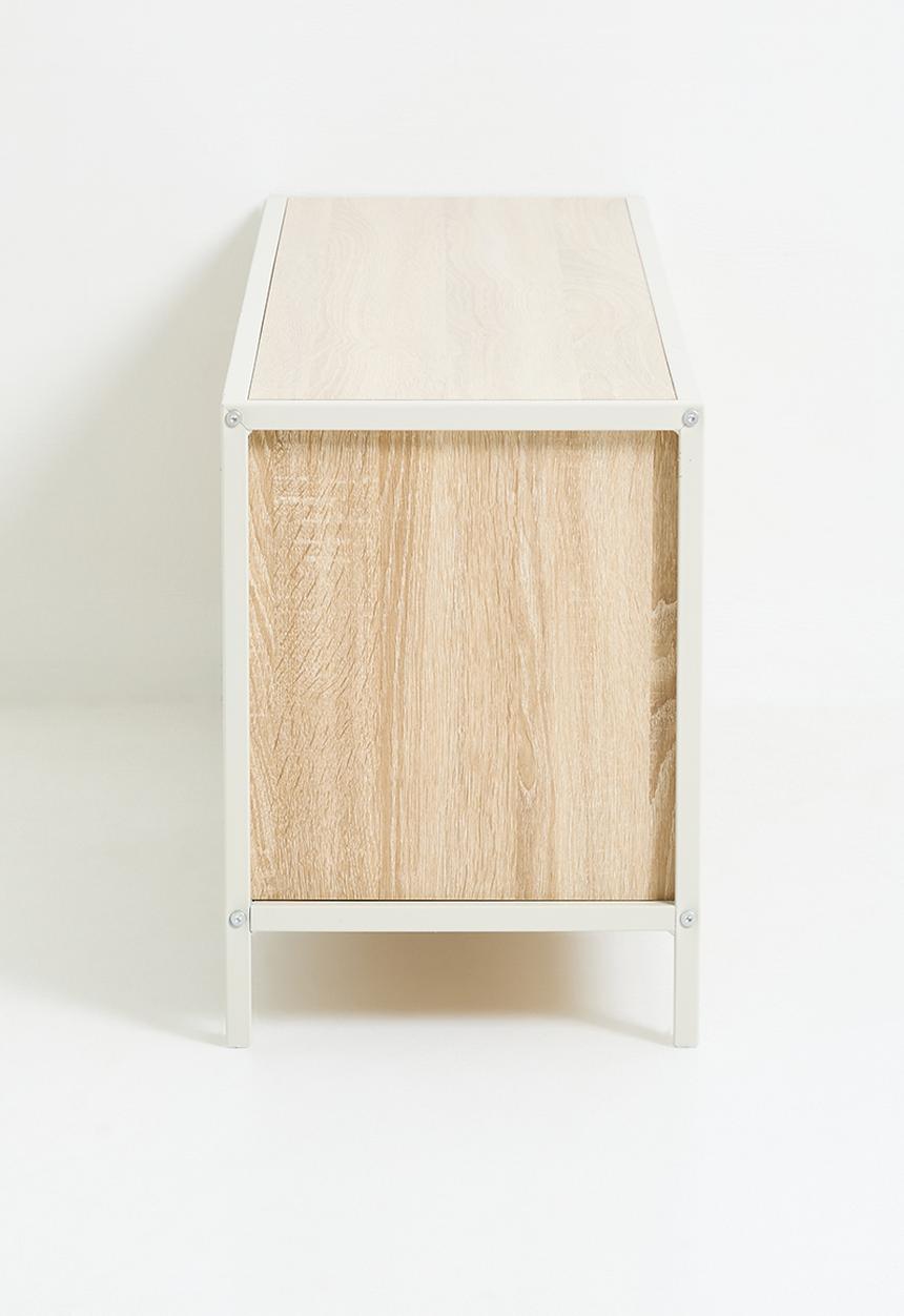 H&S - Single fluted door cabinet - white/natural