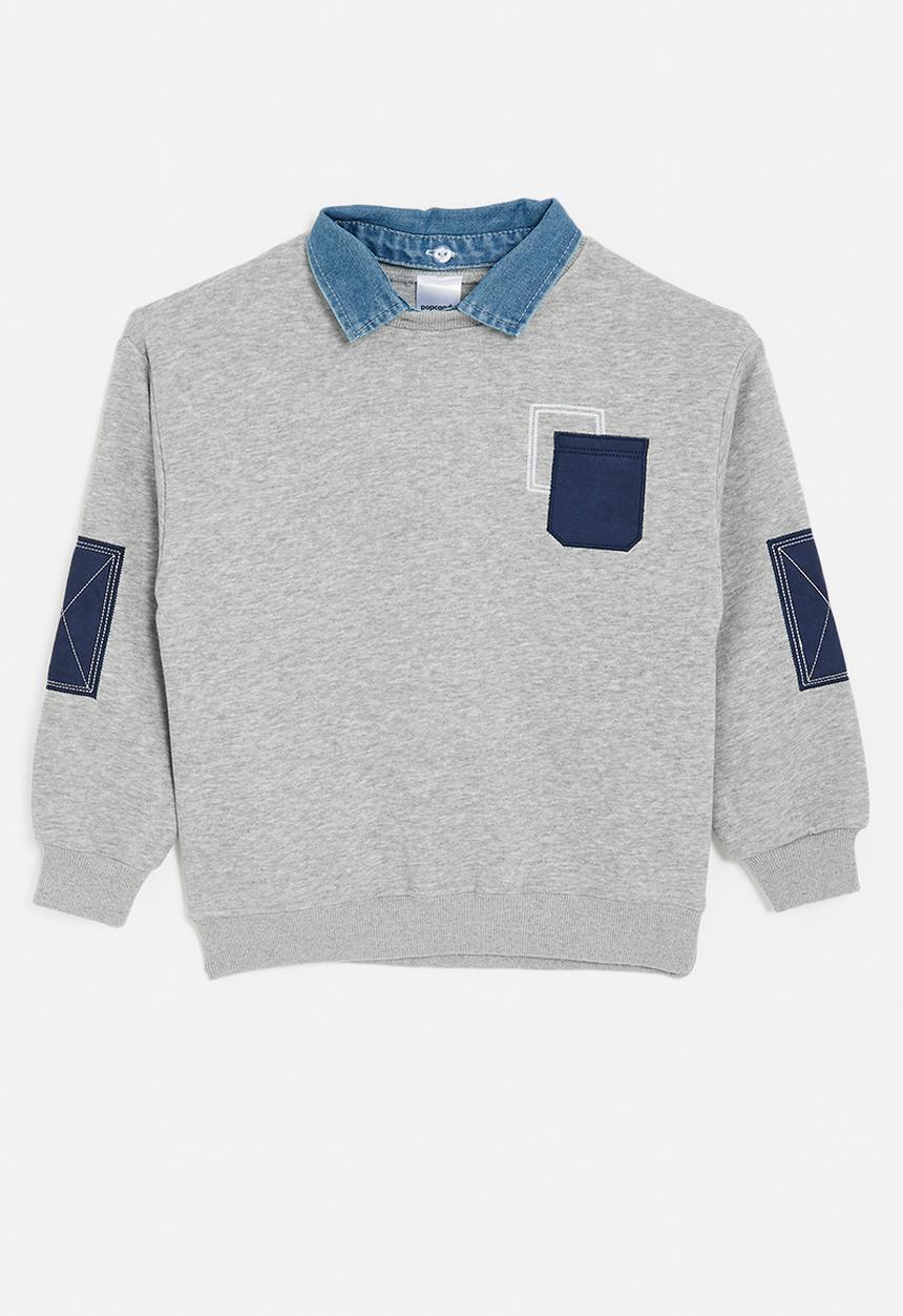 Pop Candy - Sweatshirt with detachable collar - grey