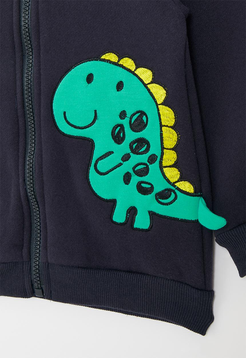 Pop Candy - 3D embroidered dino patch - dark navy/roar