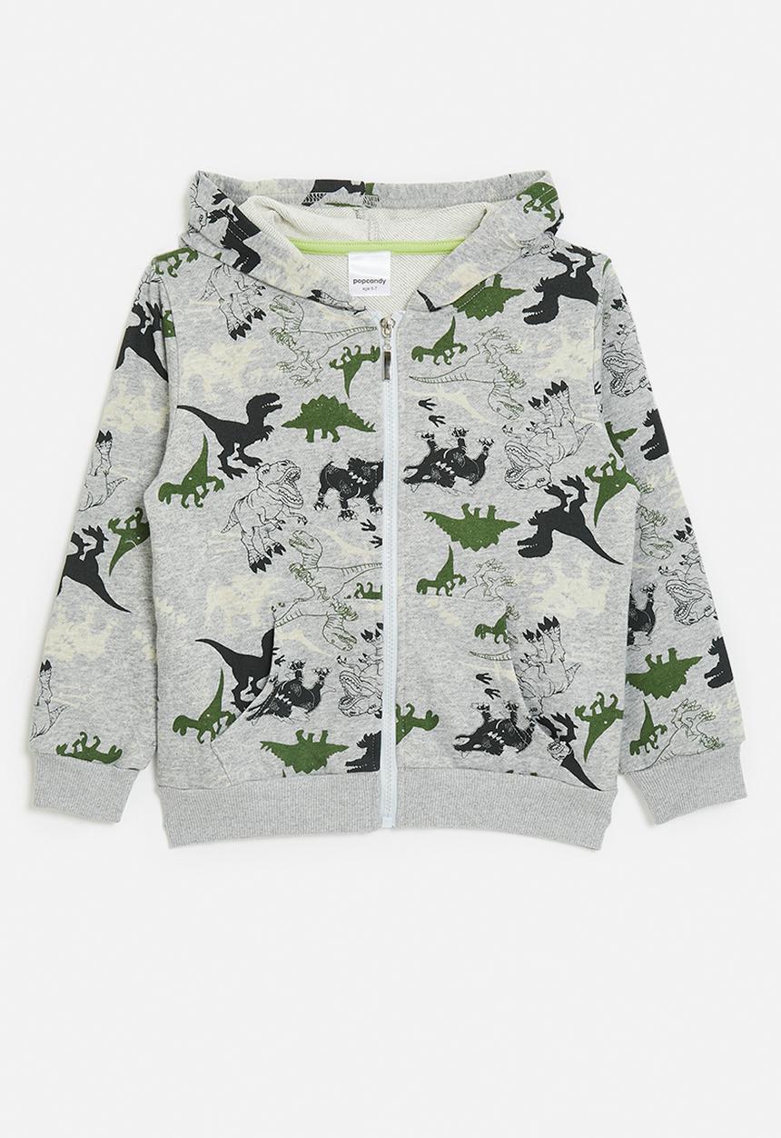 Pop Candy - Aop dino hoodie - cloud grey