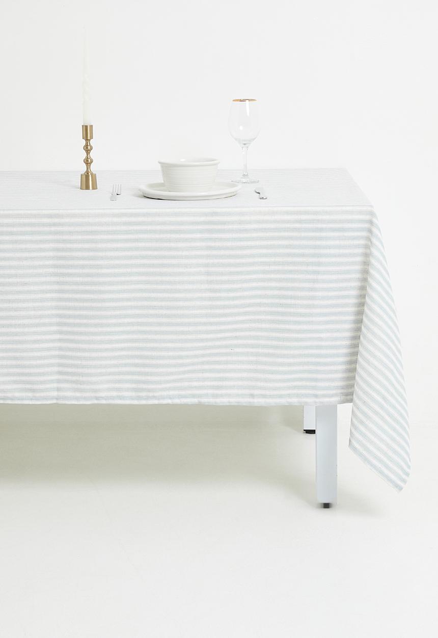 Sixth Floor - Stripe Loft Linen Tablecloth  - Charcoal