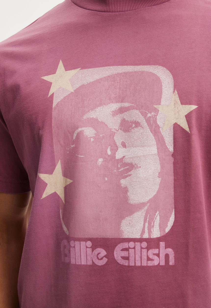Cotton On - Cropped Fit Music T-shirt - Lcn Bra Heather Rose/Billie Eilish