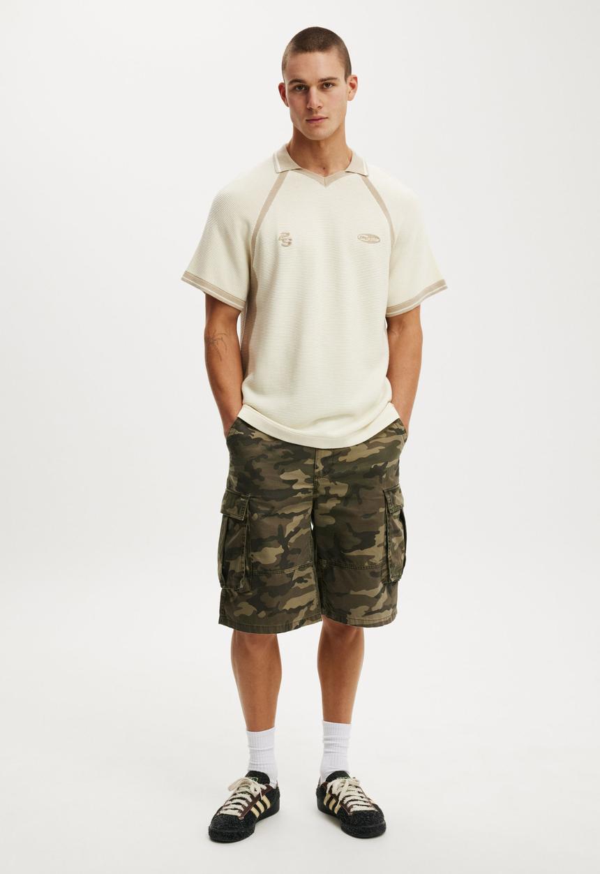 Cotton On - Knitted Sports Polo - Off White