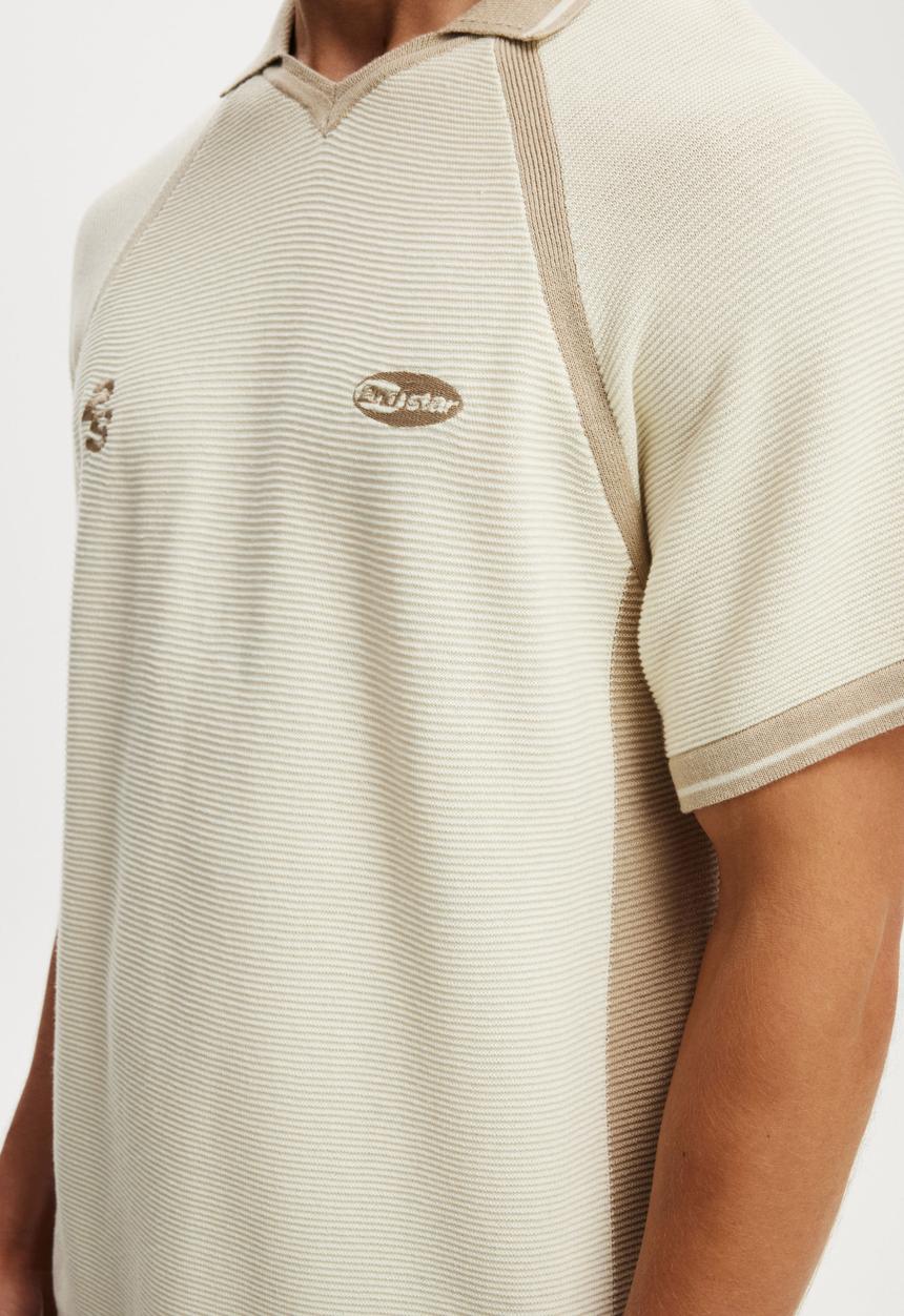 Cotton On - Knitted Sports Polo - Off White