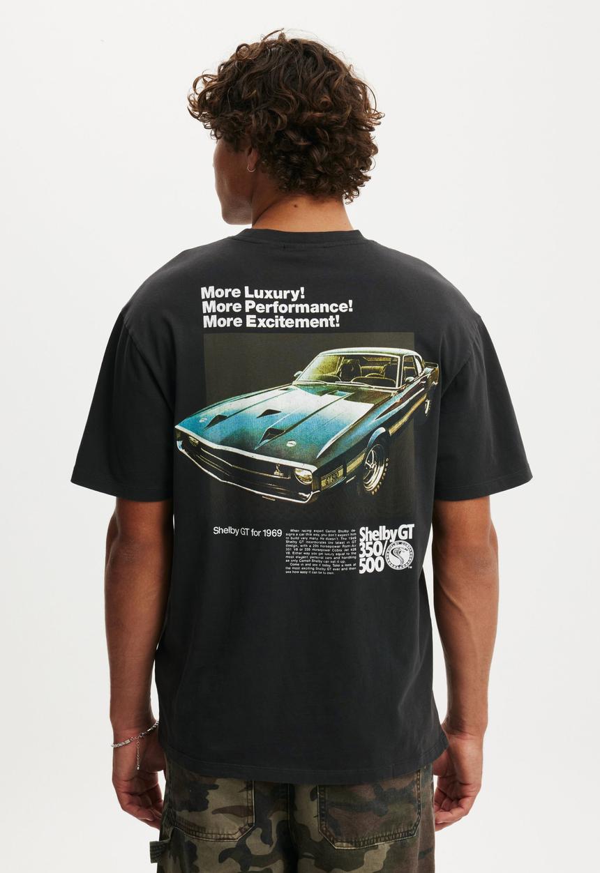 Cotton On - Loose Fit License T-shirt - Lcn She Washed Black/Shelby - GT 350/500