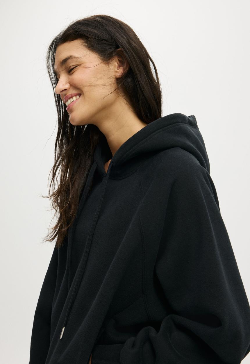 Cotton On - Plush Premium Raglan Slve Hoodie - Black