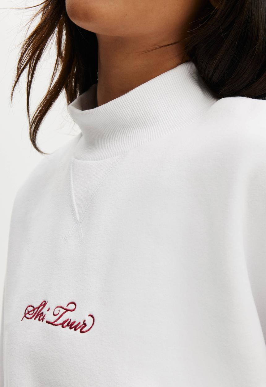 Cotton On - Plush Mock Neck Sweatshirt - White