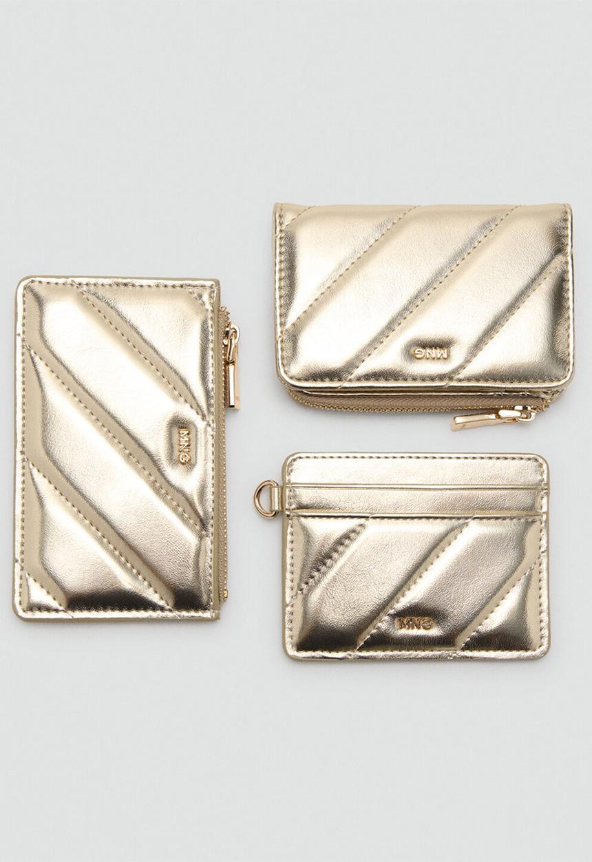 MANGO - Diagonal card holder - gold