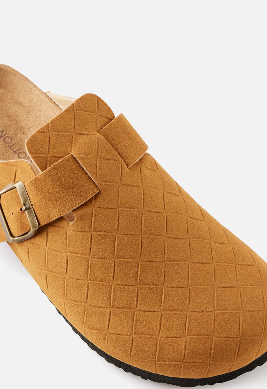 Cotton On - Rex buckle mule - tan woven