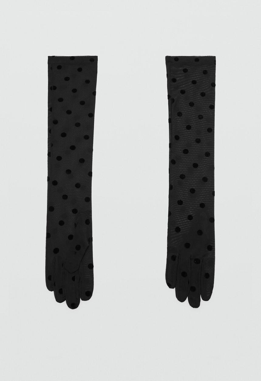 MANGO - Dots gloves - black