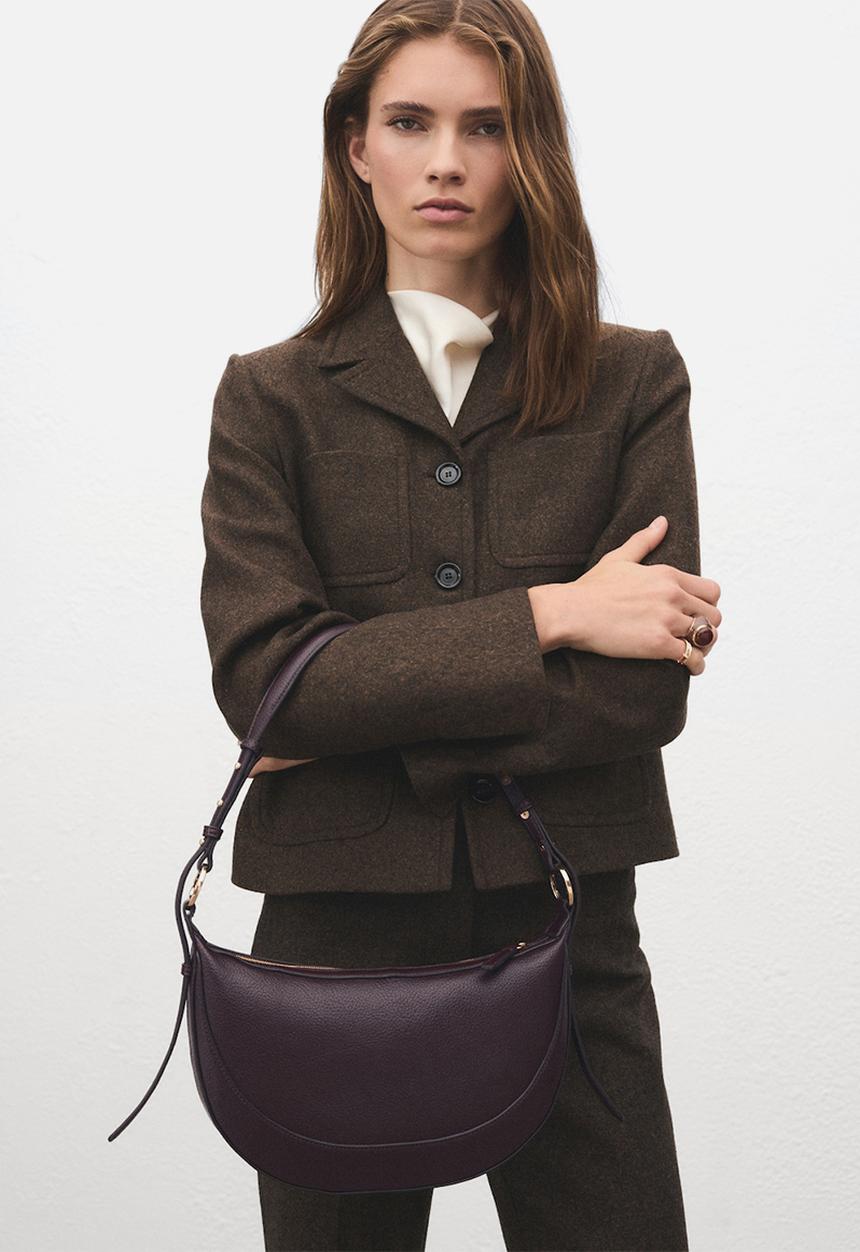 MANGO - Ness shoulder bag - burgundy