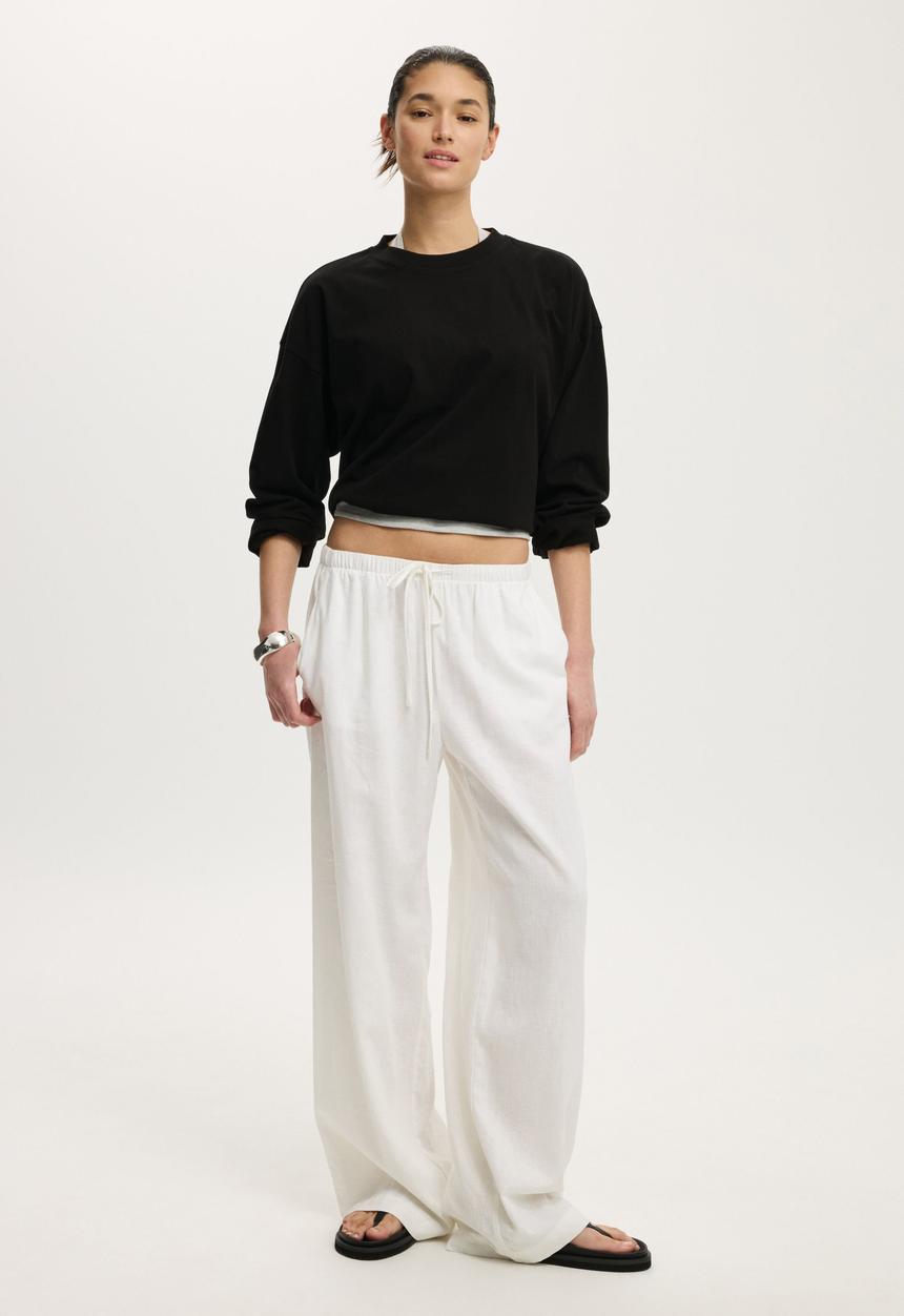 Cotton On - Oversized boxy long sleeve tee - black