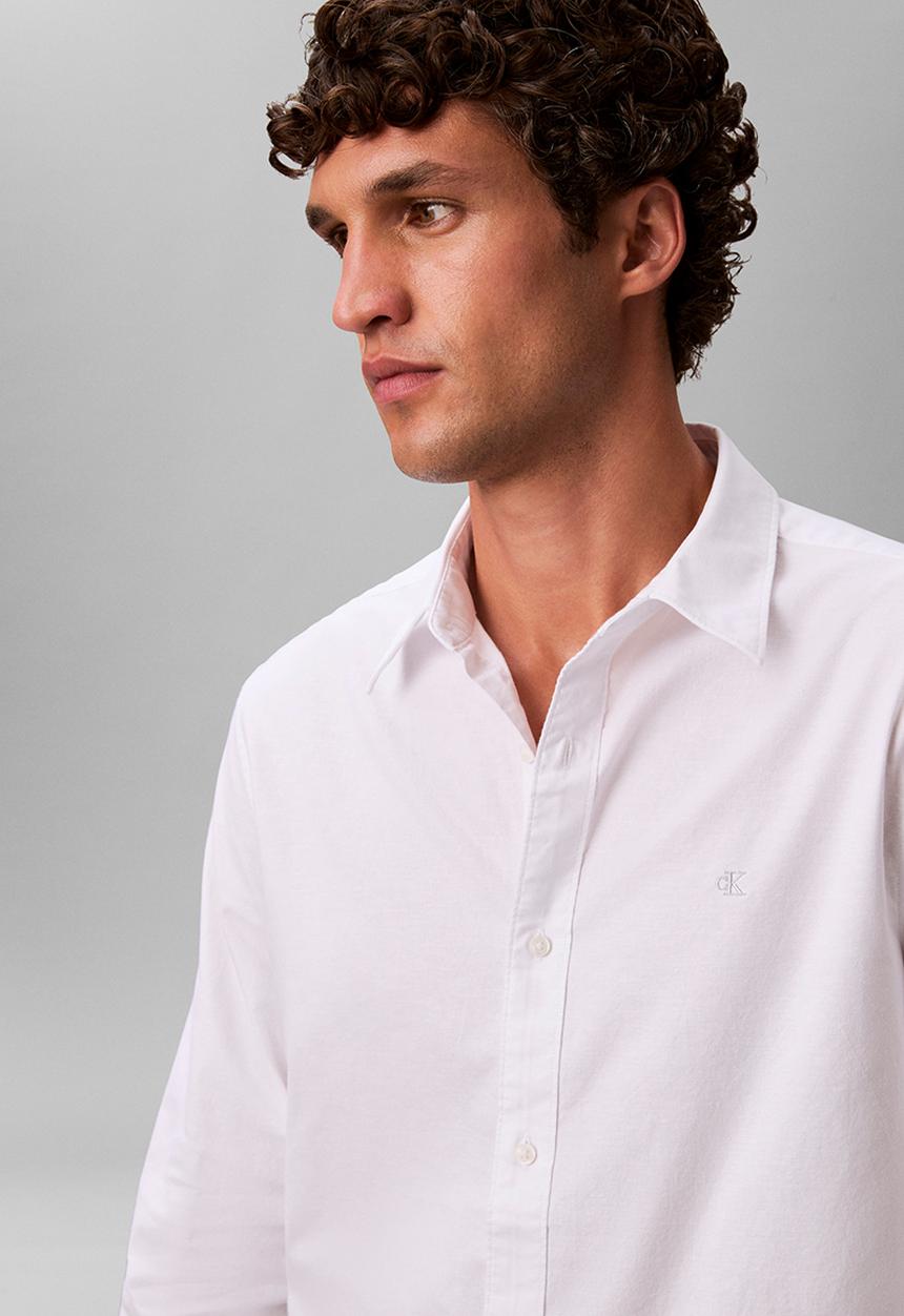 Calvin Klein - Long sleeve Solid Oxford Classic Shirt - Brilliant White