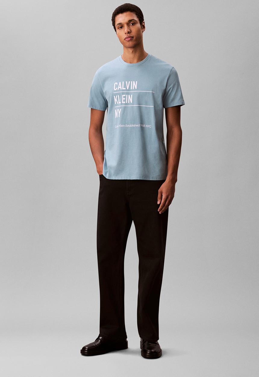 Calvin Klein - Short sleeve 30S Eu Calvin Klein Ny Graphic Tee - Smoke Blue