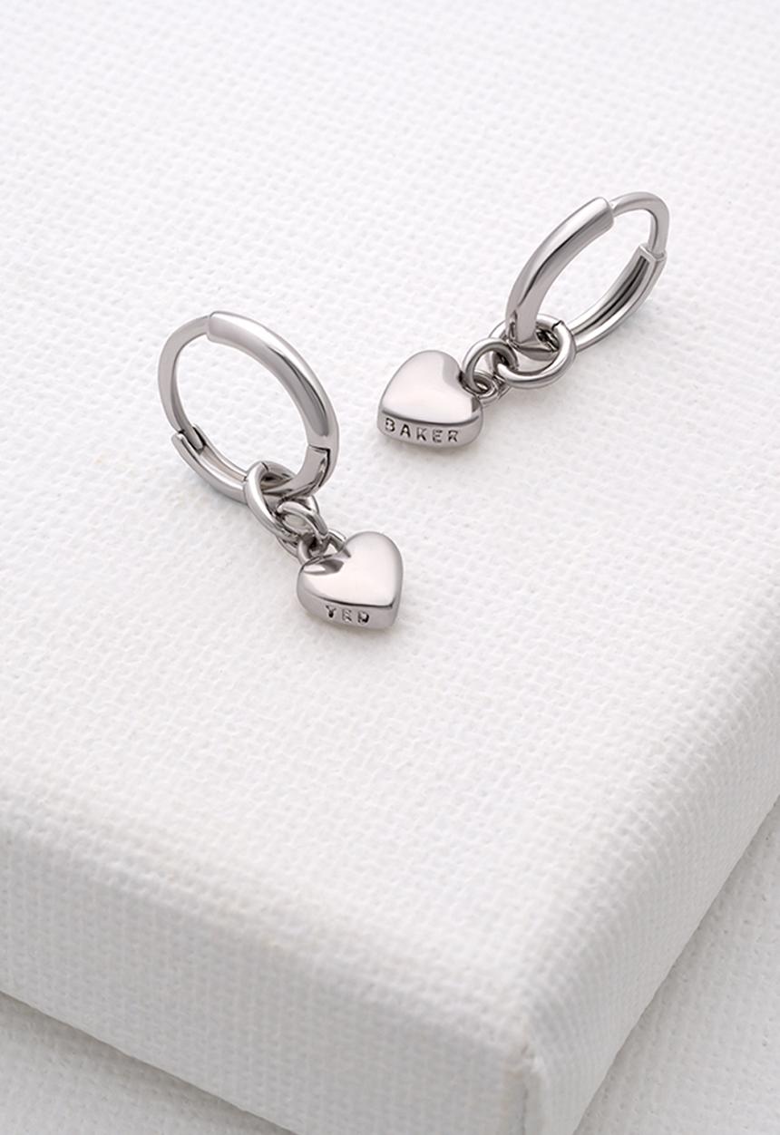 Ted Baker - Harrye tiny heart huggie earrings-silver