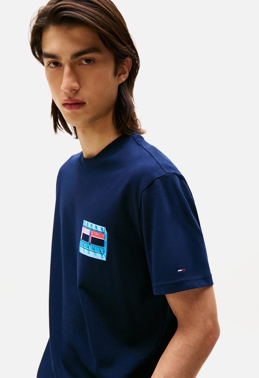 Tommy Hilfiger - Tjm Reg Dna Flag Play Tee Ext - Dark Night Navy