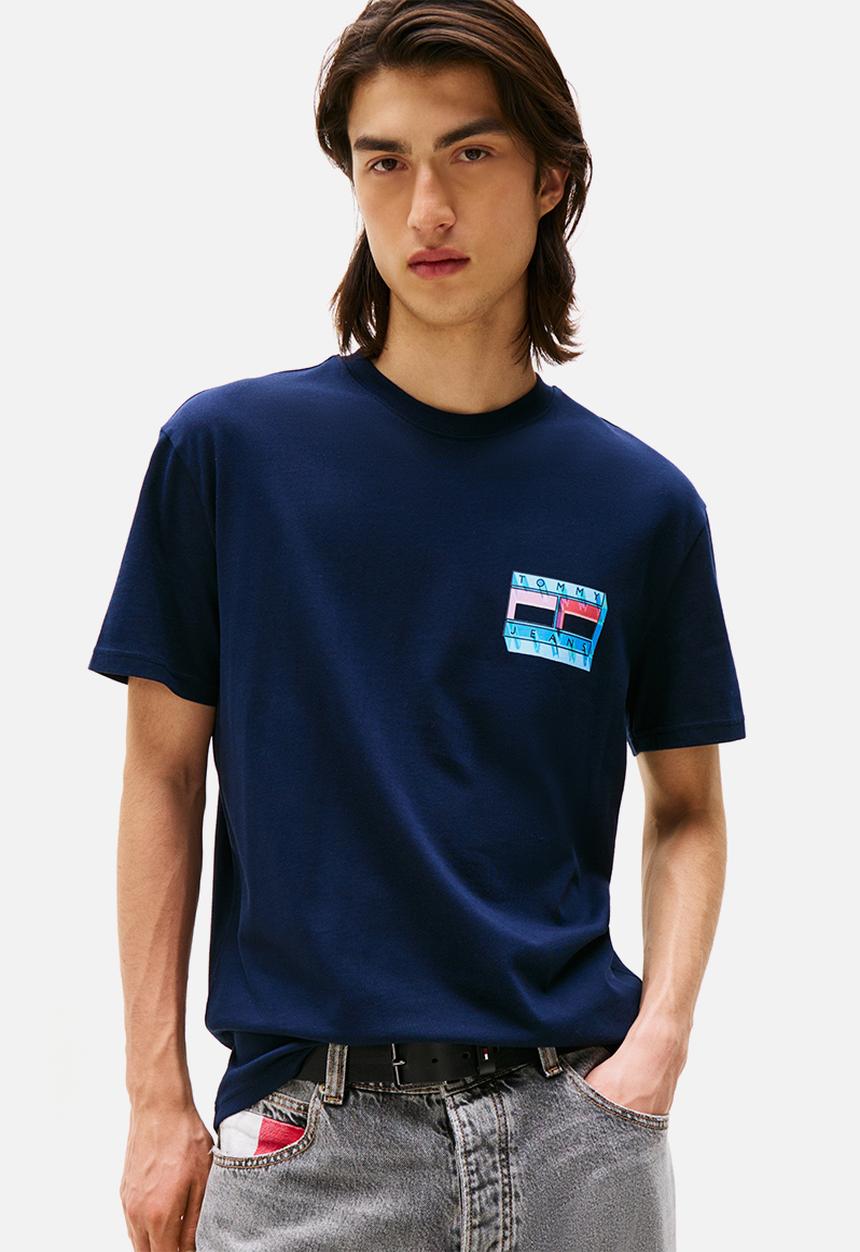 Tommy Hilfiger - Tjm Reg Dna Flag Play Tee Ext - Dark Night Navy