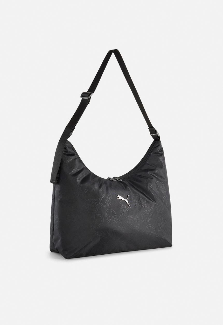 バッグ 2000s BOSE bag & PUMA bag Pop slouchy hobo bag- puma black-puma script aop