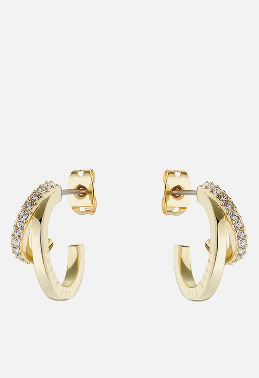 Ted Baker - Helias crystal double hoop earrings-gold
