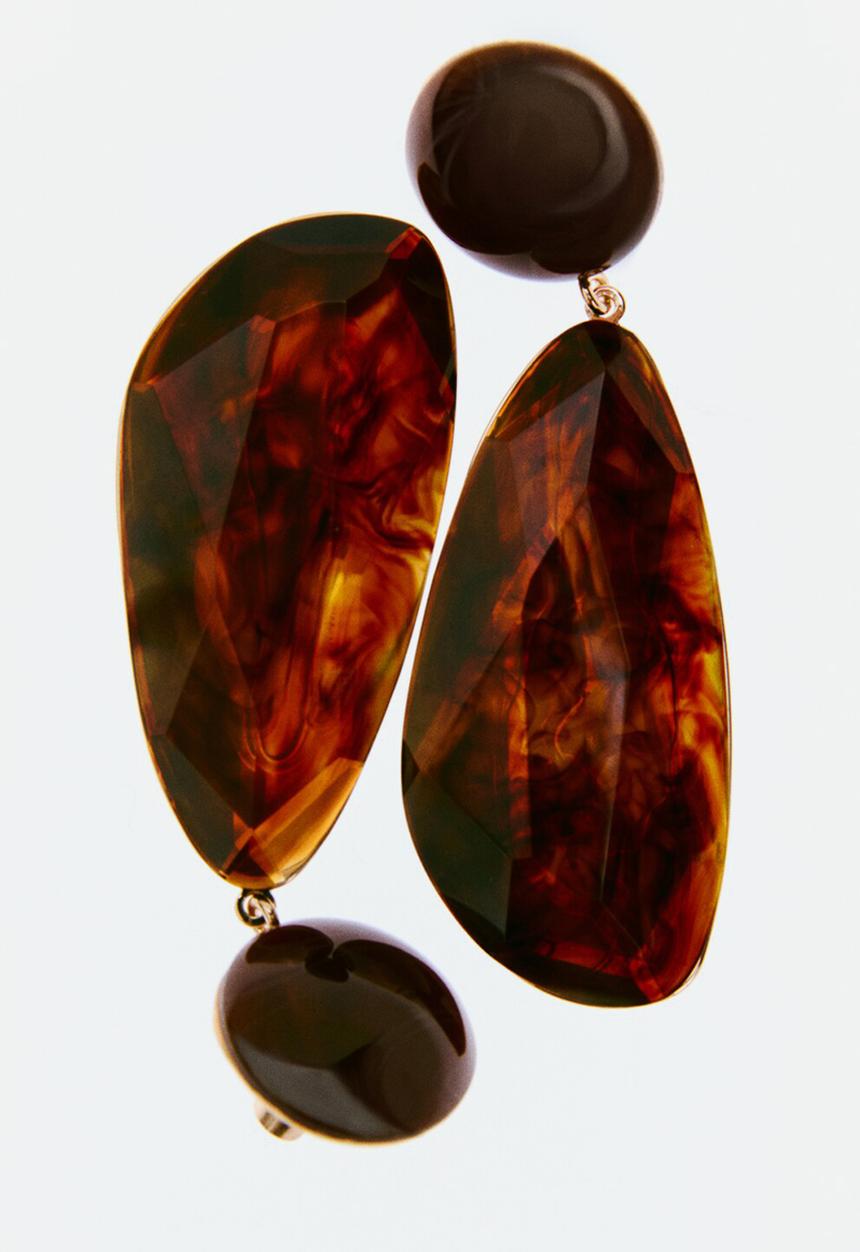 MANGO - Nekane earrings - brown