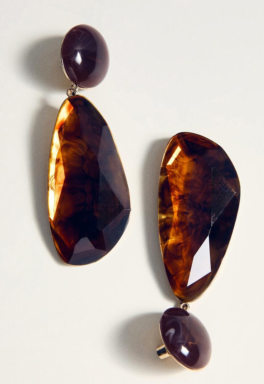MANGO - Nekane earrings - brown