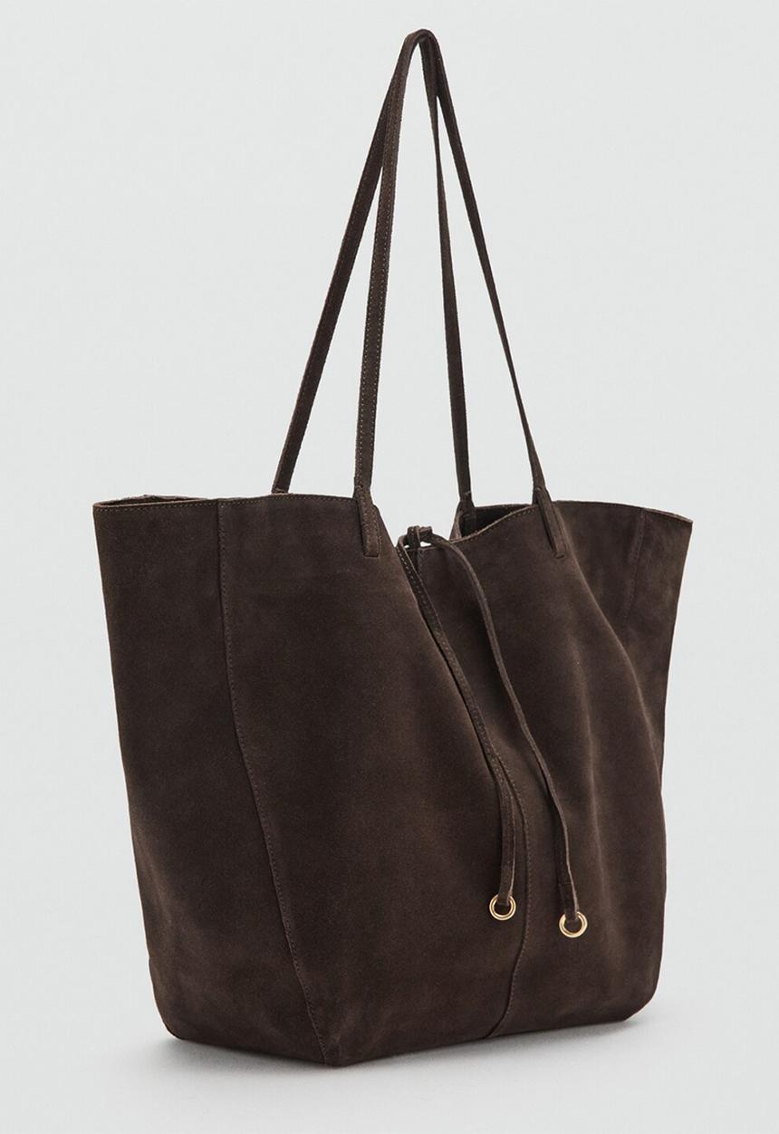 MANGO - Mandri tote bag - dark brown
