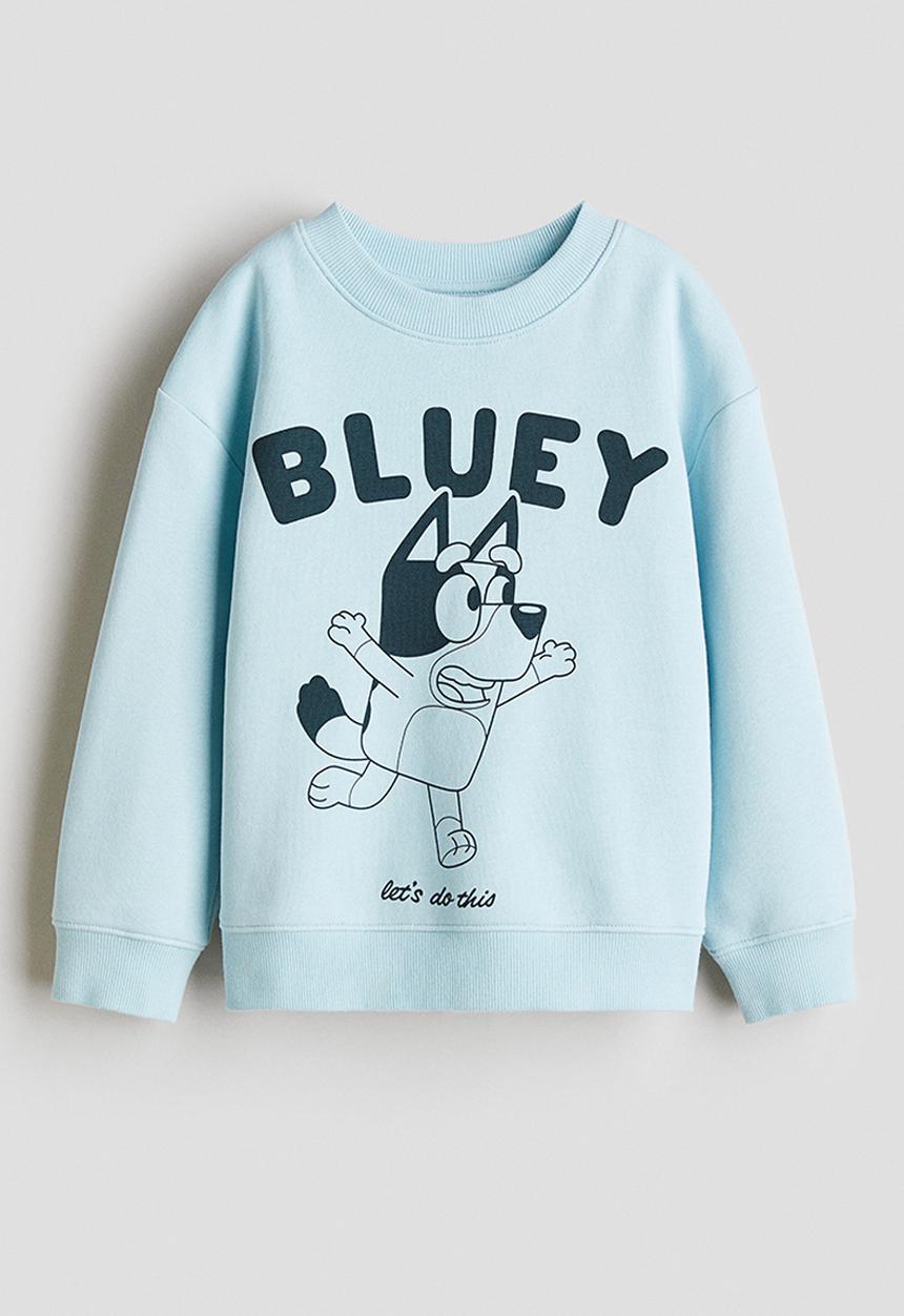 H&M - Printed sweatshirt - light blue bluey 