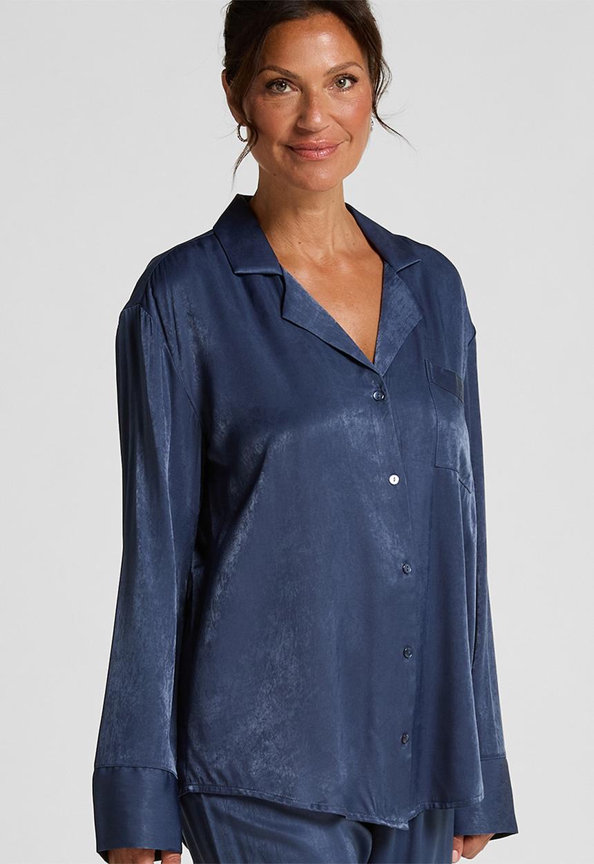 Hunkemoller - Jacket ls satin ayla - blue