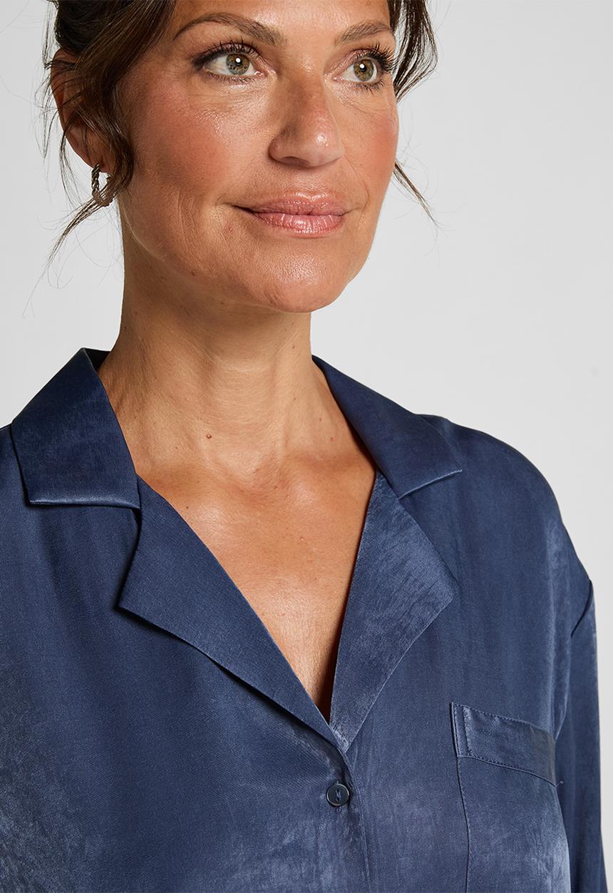 Hunkemoller - Jacket ls satin ayla - blue