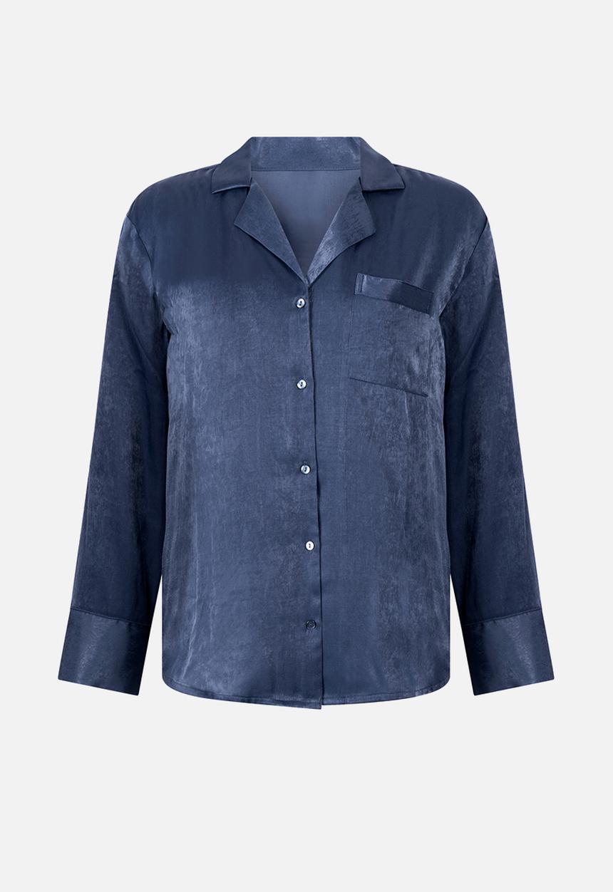 Hunkemoller - Jacket ls satin ayla - blue
