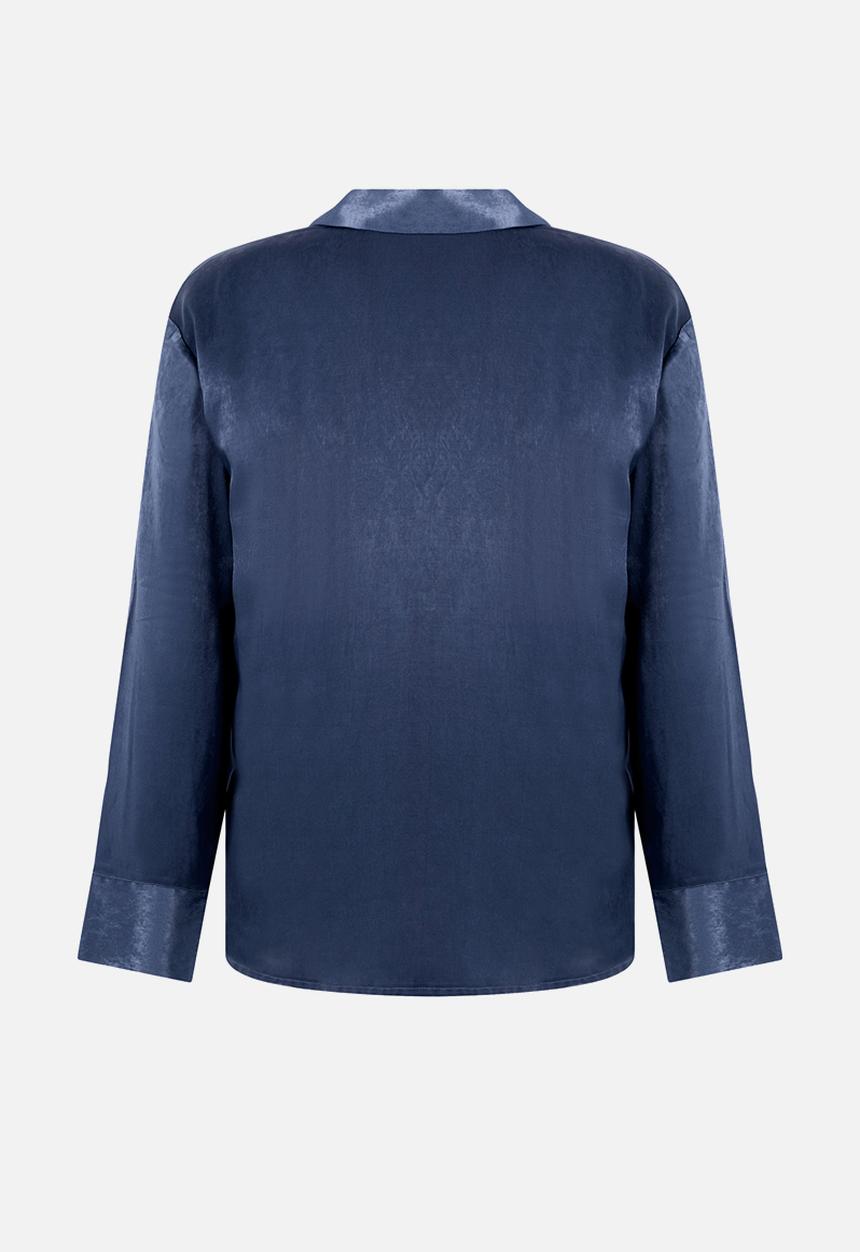 Hunkemoller - Jacket ls satin ayla - blue