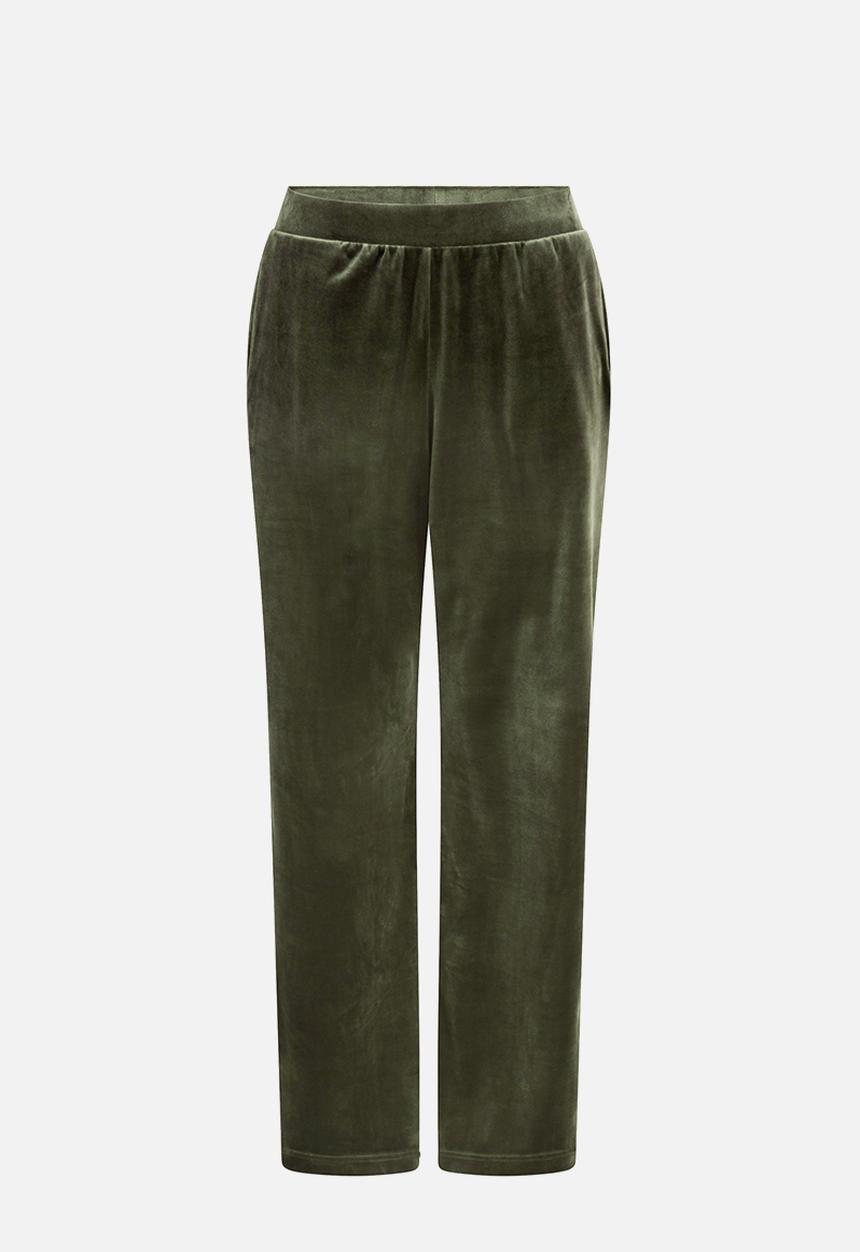 Hunkemoller - Pant straight leg velours - green